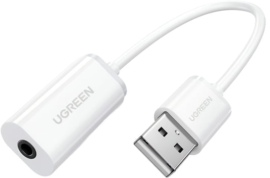 Audioadapter UGREEN US206, USB-A - 3,5mm, Weiß