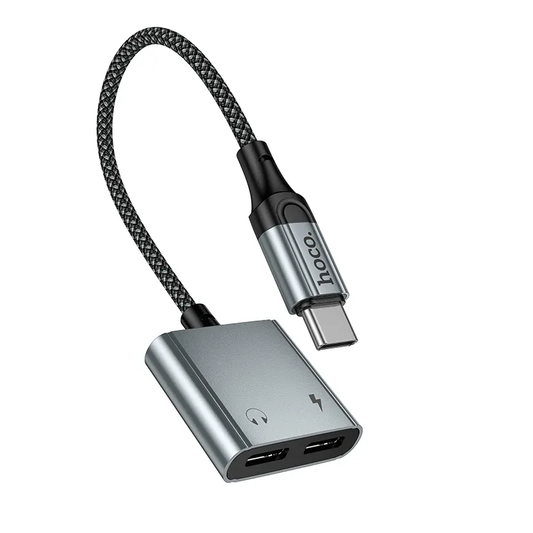 USB-C Audio Adapter - USB-C / USB-C HOCO UPA34A, Grau