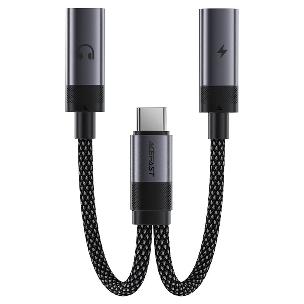 Audio-Adapter USB-C - 2 x USB-C Acefast J14, Schwarz
