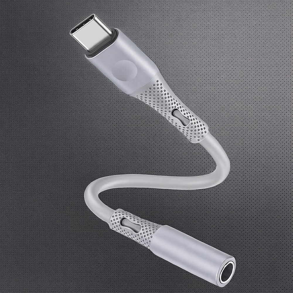 USB-C to 3.5mm Techsuit AC1 SoundFlex Audio Adapter, Gray