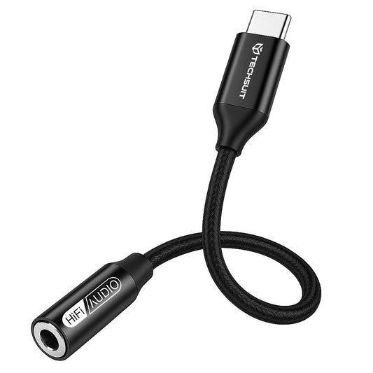 Audioadapter USB-C - 3.5mm Techsuit AC13 FuseXound, Schwarz