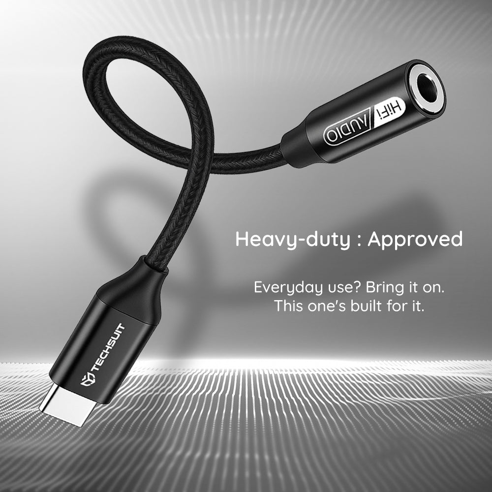 Audioadapter USB-C - 3.5mm Techsuit AC13 FuseXound, Schwarz