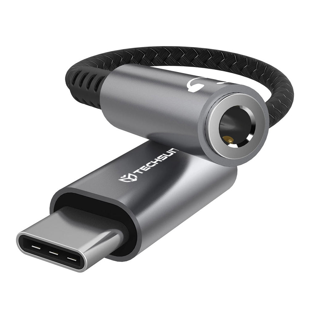 Audioadapter USB-C - 3,5mm Techsuit AC14 SonicPiX, Grau