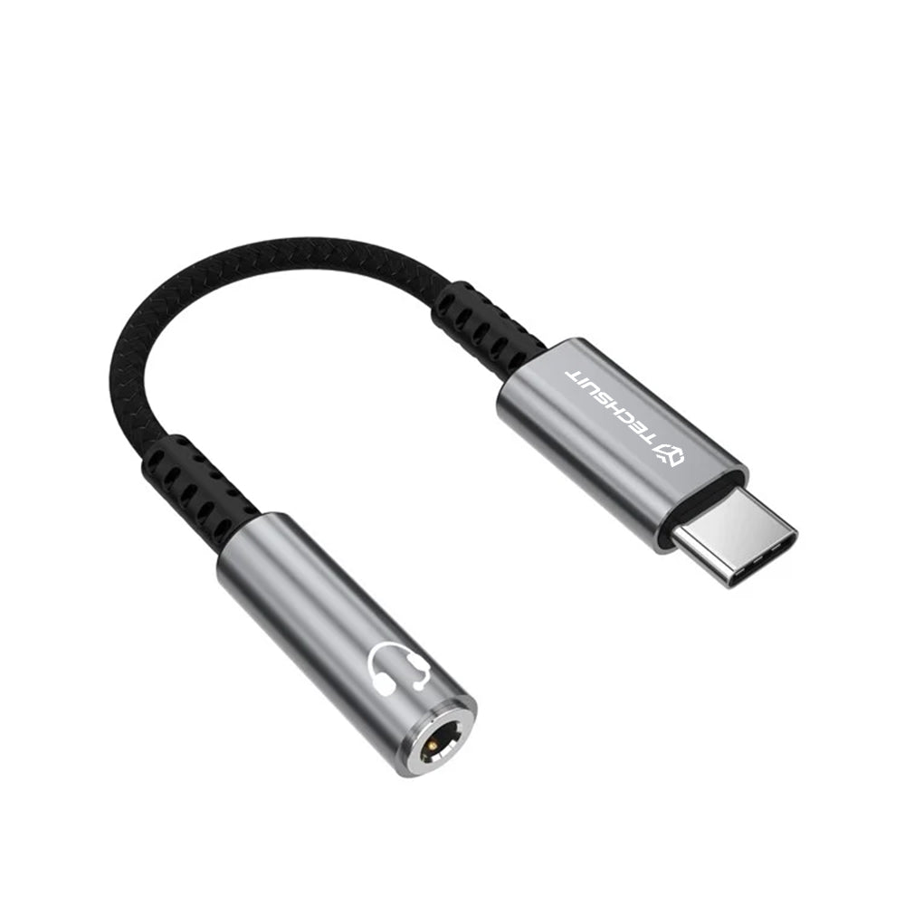 Audioadapter USB-C - 3,5mm Techsuit AC14 SonicPiX, Grau