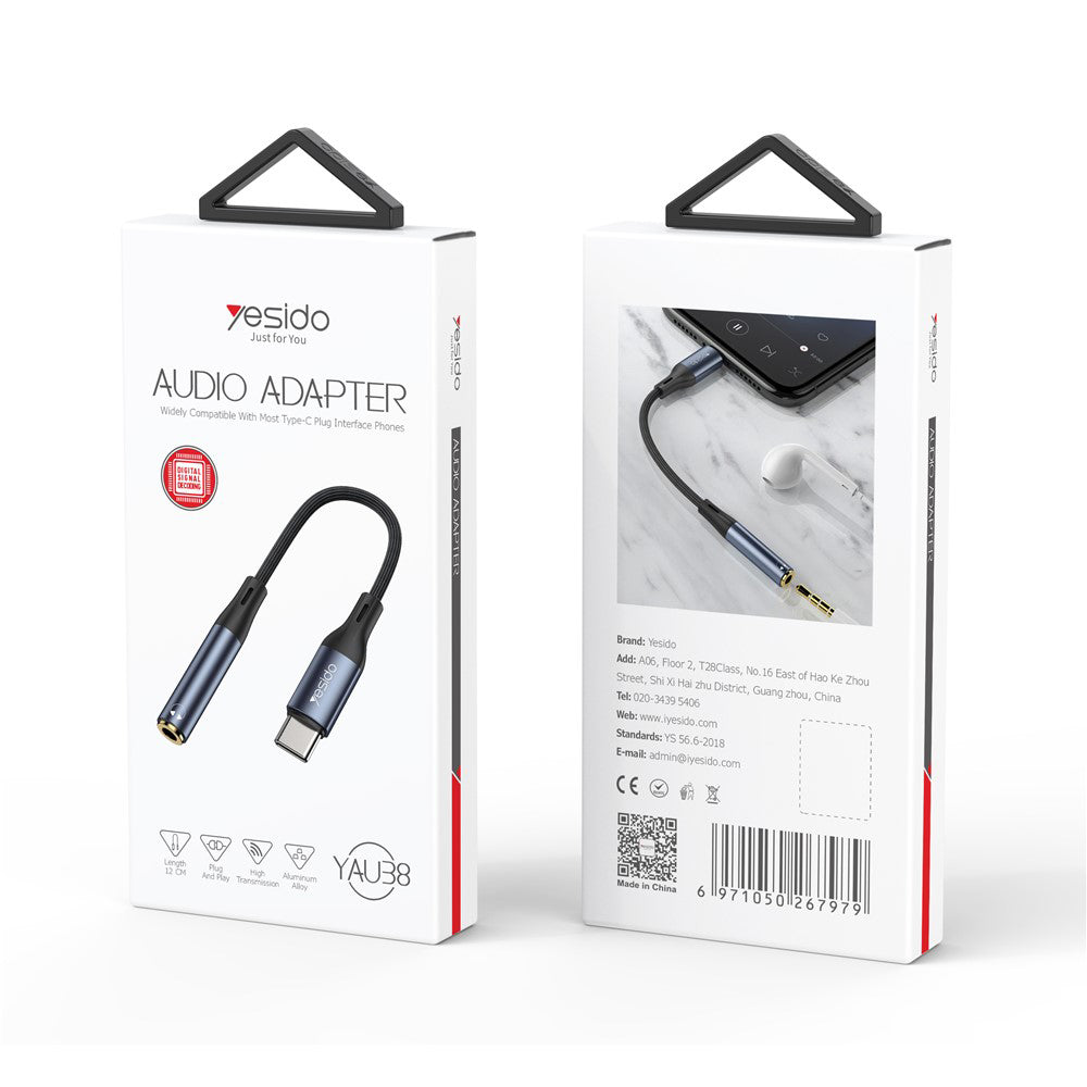 Audioadapter USB-C - 3.5mm Yesido YAU38, Schwarz
