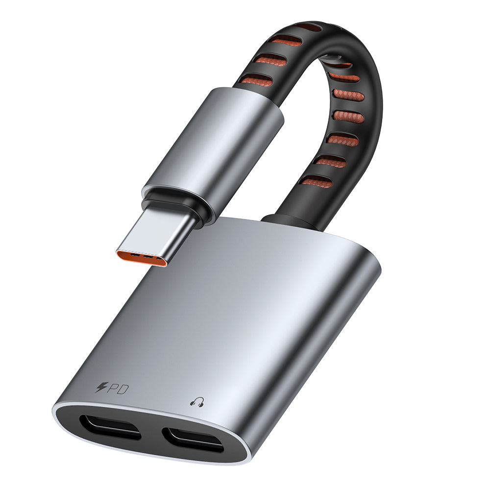 Audio-Adapter USB-C - USB-C / USB-C McDodo CA-3370, Grau