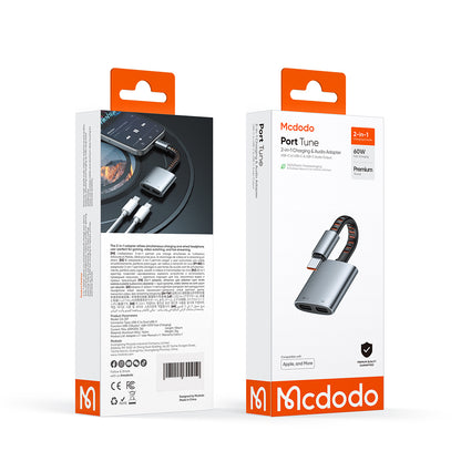Audio-Adapter USB-C - USB-C / USB-C McDodo CA-3370, Grau