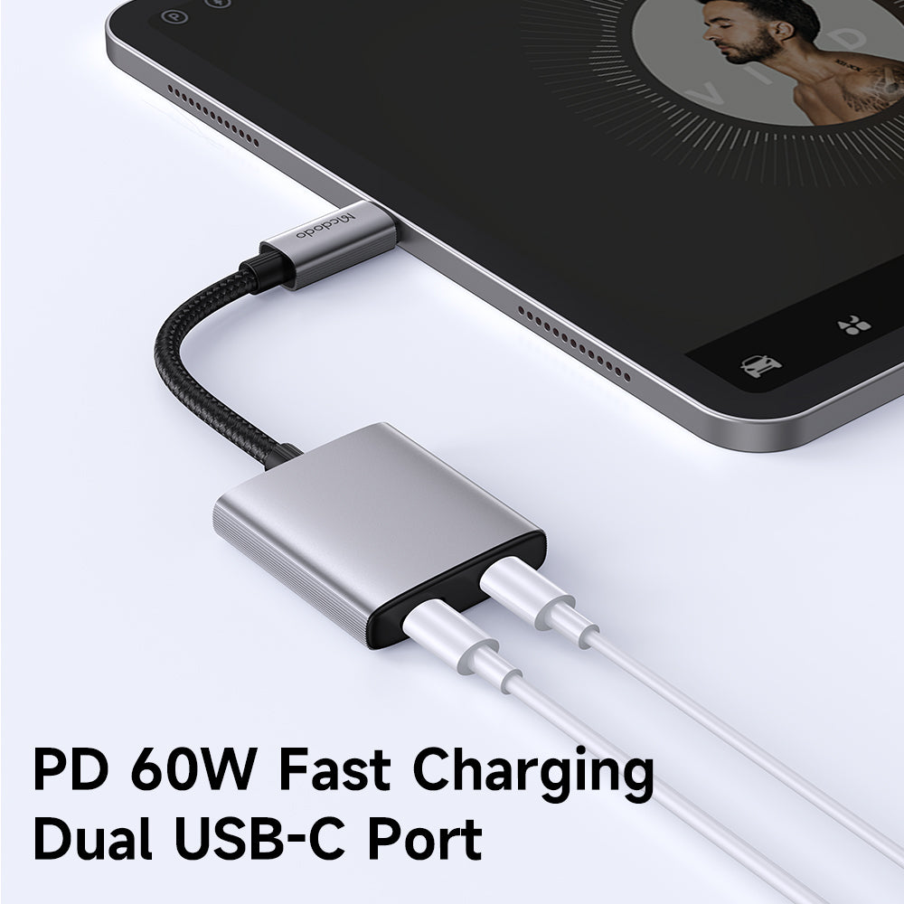 Audio-Adapter USB-C - USB-C / USB-C McDodo CA-5570 Wales, Grau