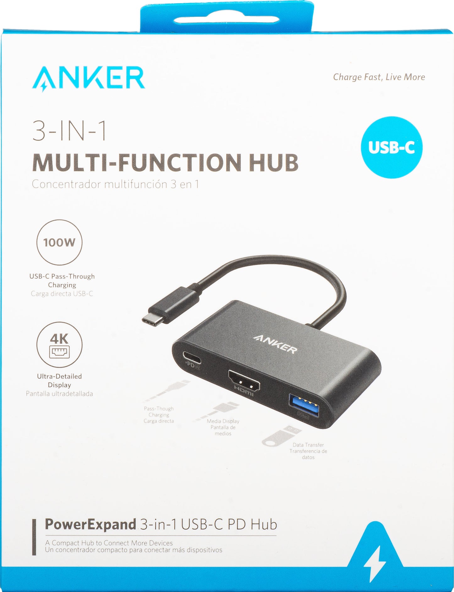 Audio- und Videoadapter USB-C - USB-C / HDMI / USB-A Anker PowerExpand, Schwarz A8339HA1