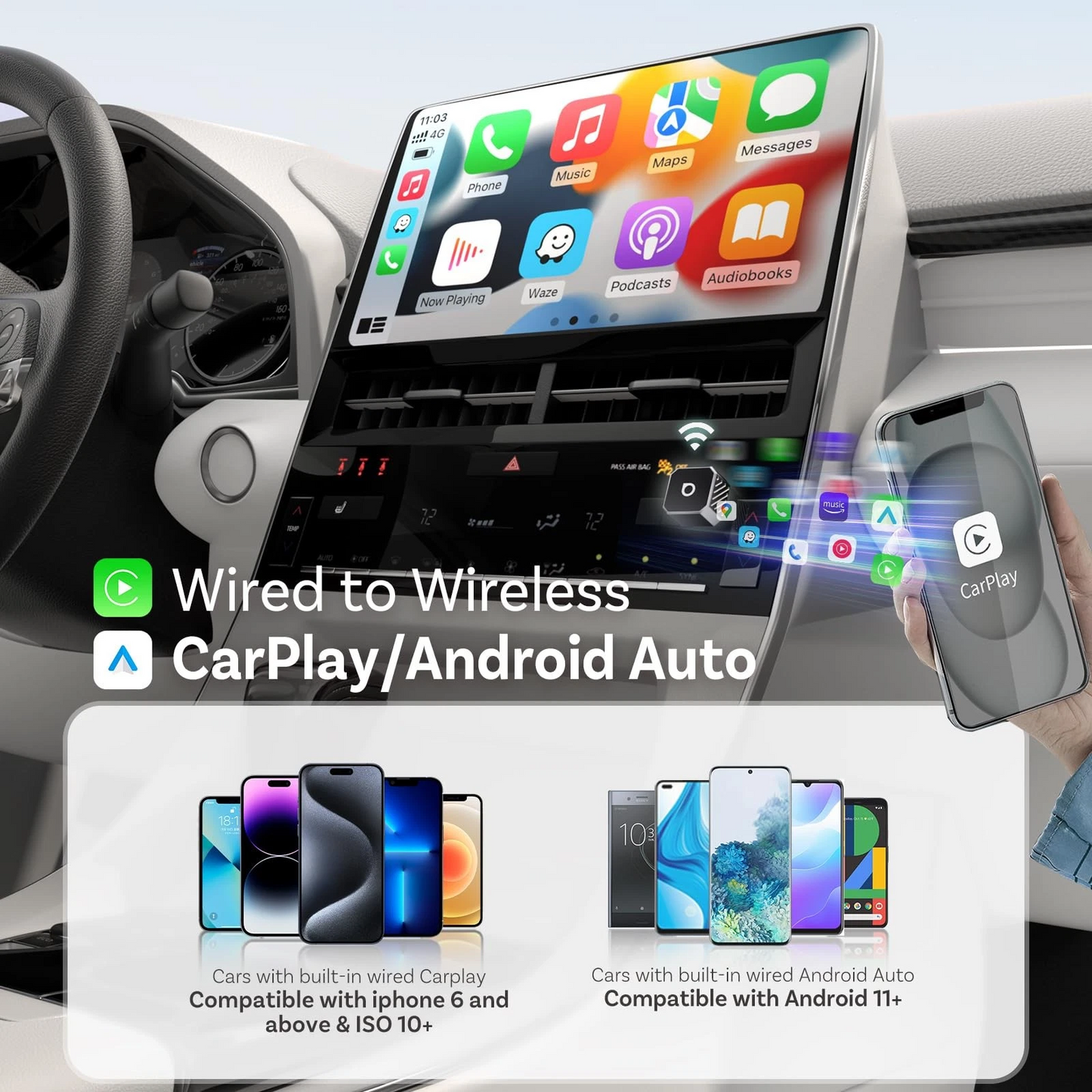 Wireless Carplay / Android Auto Adapter Ottocast Mini Cube Style C für Apple iPhone / Android Series CP88-T3