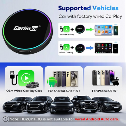 Carplay / Android Auto Wireless Adapter Carlinkit HD2CP Pro für Apple iPhone / Android Series