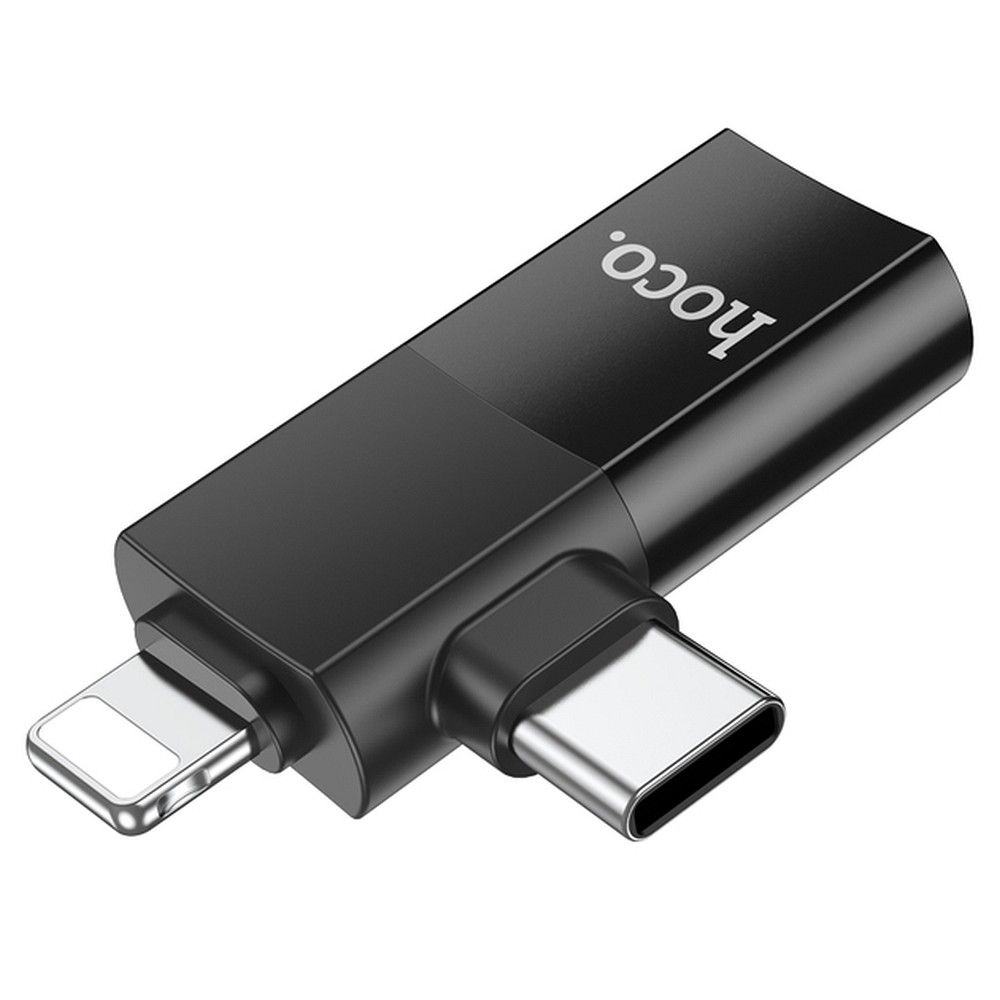 OTG Adapter USB-C / Lightning - USB-A HOCO UA17, Schwarz