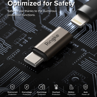 Lightning Data and Charging Adapter - USB-C Ringke, Brown, Set of 2 Pieces