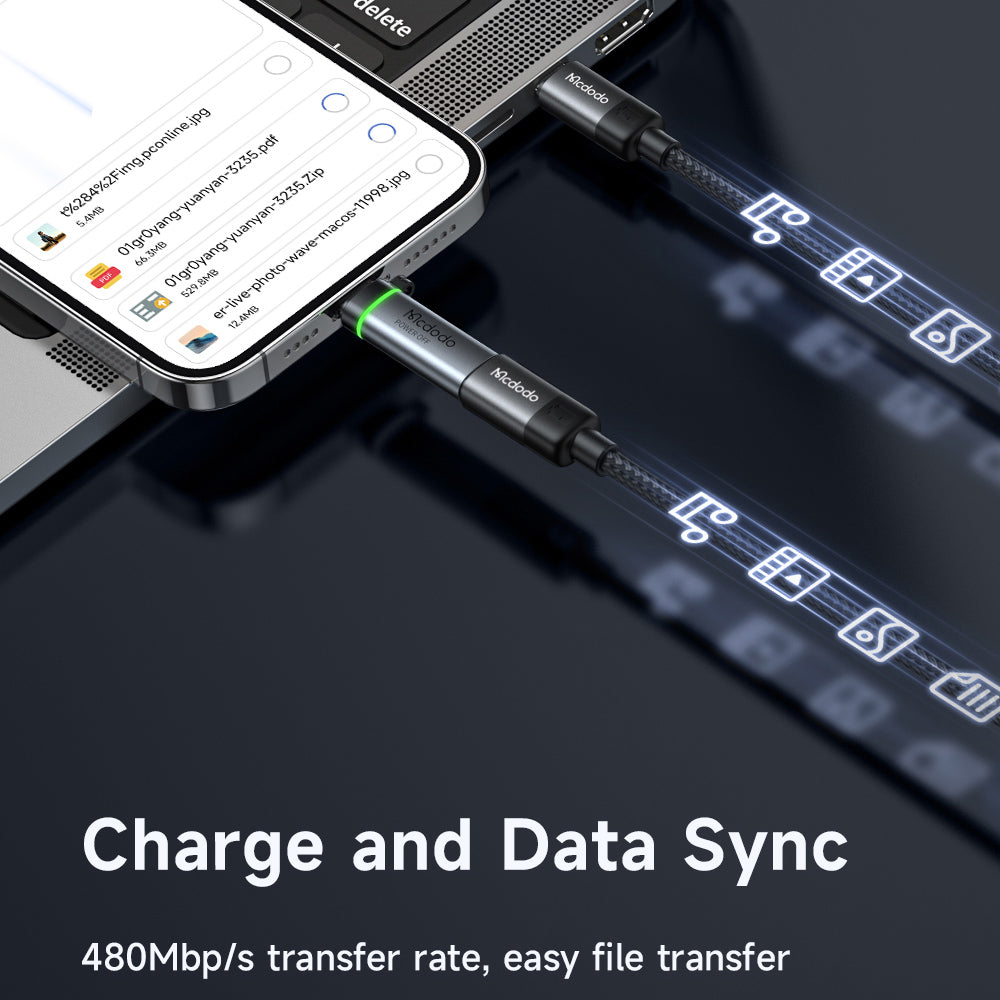 USB-C - Lightning McDodo OT-2590 Power Off Daten- und Ladeadapter, Schwarz