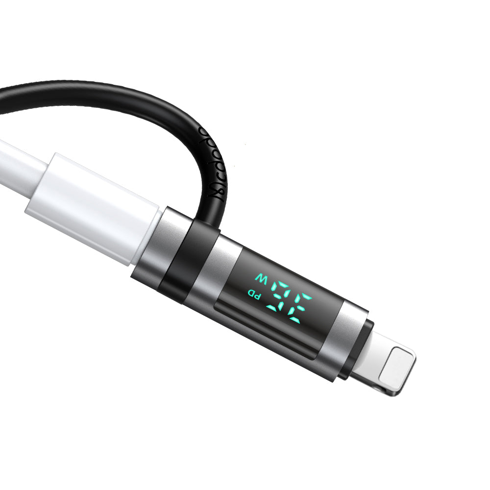 USB-C - Lightning McDodo OT-2610 Pigeon Display Daten- und Ladeadapter, Schwarz