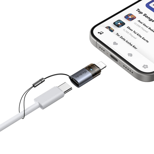 USB-C - Lightning McDodo OT-7630 Daten- und Ladeadapter, Schwarz
