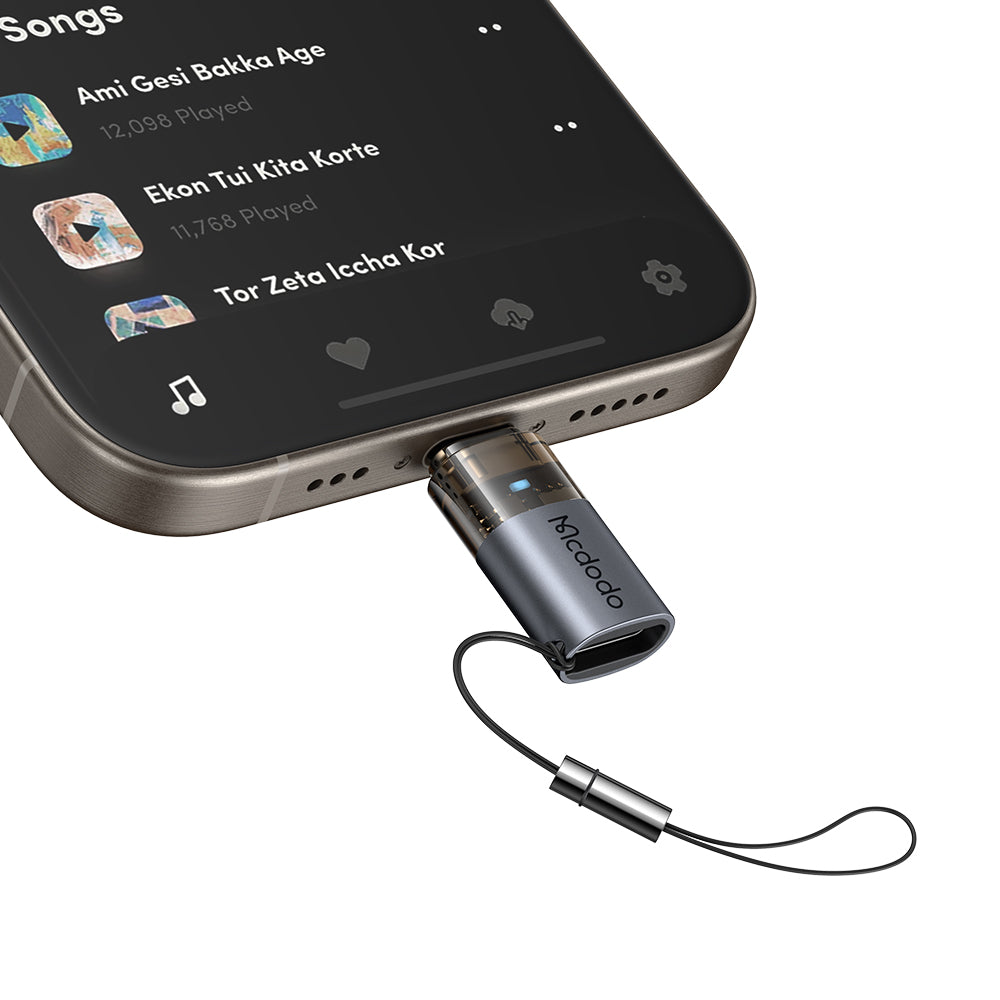 USB-C - Lightning McDodo OT-7630 Daten- und Ladeadapter, Schwarz