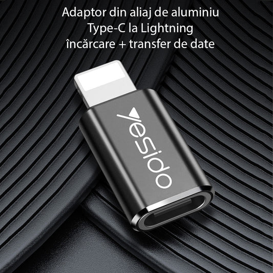USB-C - Lightning Daten- und Ladeadapter Yesido GS03, Schwarz
