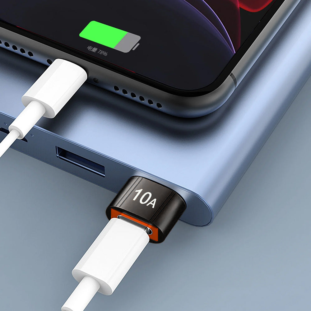 USB-C - USB-A Daten- und Ladeadapter Techsuit A7 HyperPort, Schwarz Orange