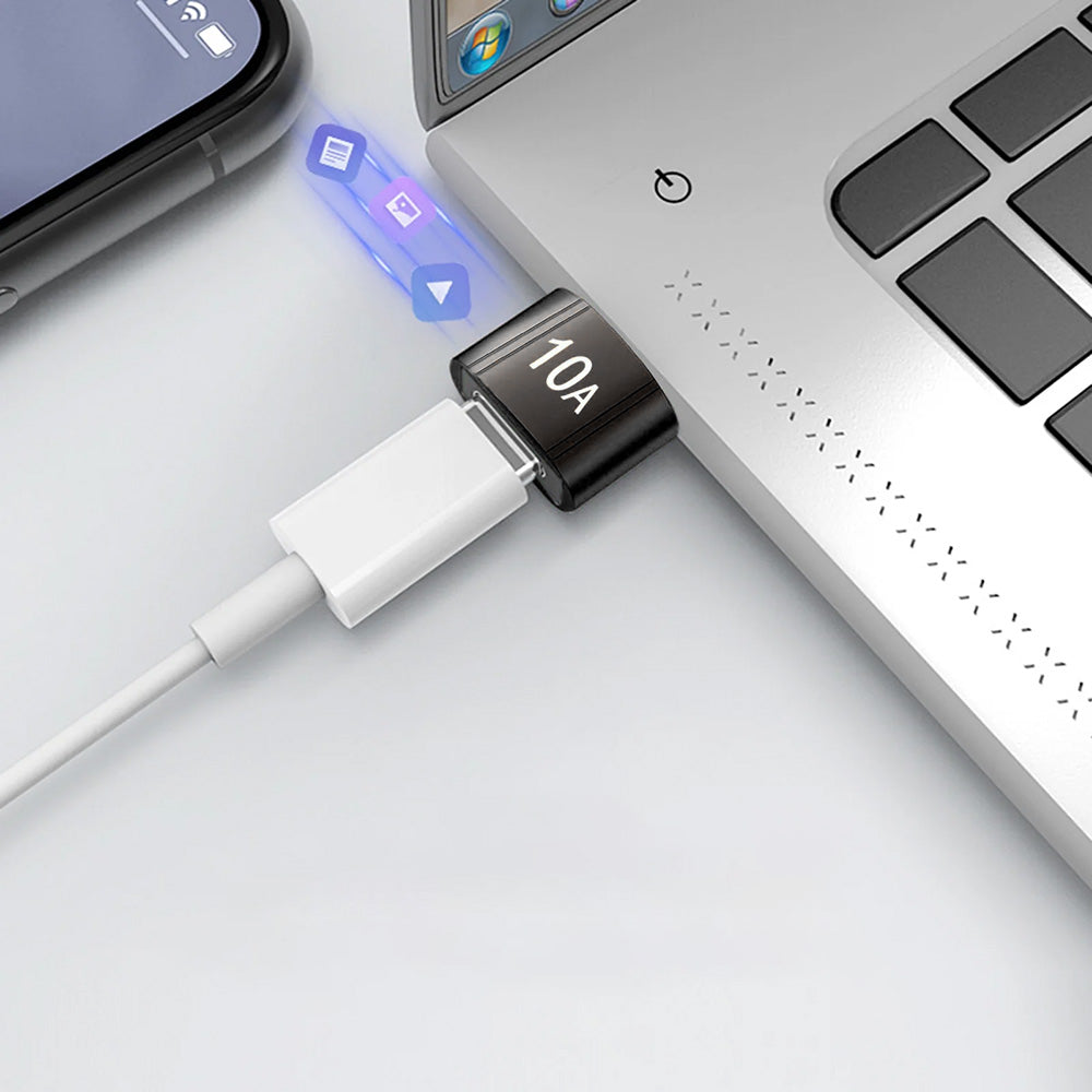 USB-C - USB-A Daten- und Ladeadapter Techsuit A7 HyperPort, Schwarz Orange