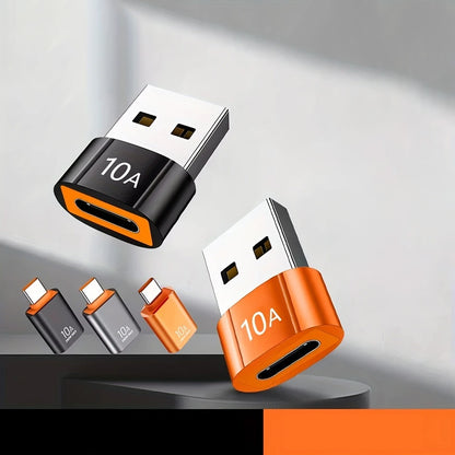 USB-C - USB-A Daten- und Ladeadapter Techsuit A7 HyperPort, Schwarz Orange