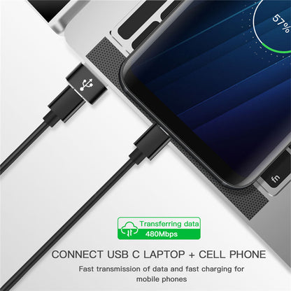USB-C - USB-A Daten- und Ladeadapter Techsuit, Schwarz