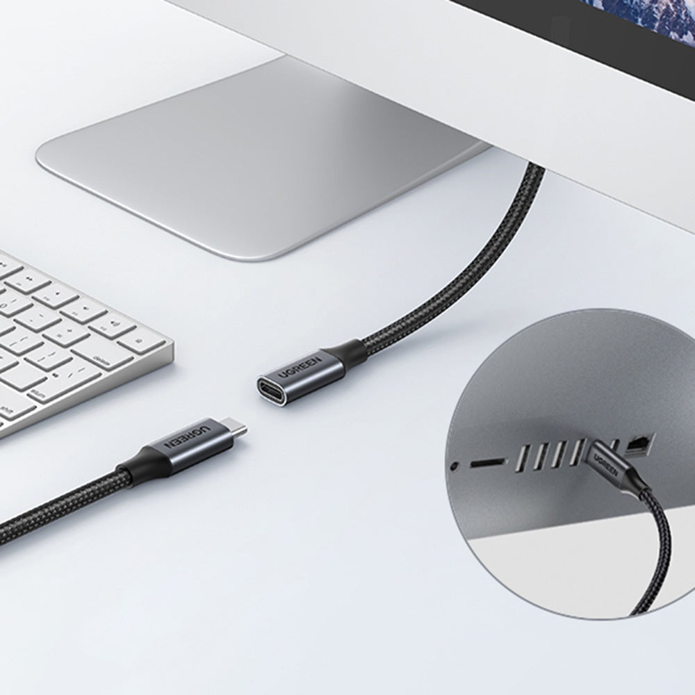 UGREEN US372 USB-C Extension Cable (45191), 1m, Black