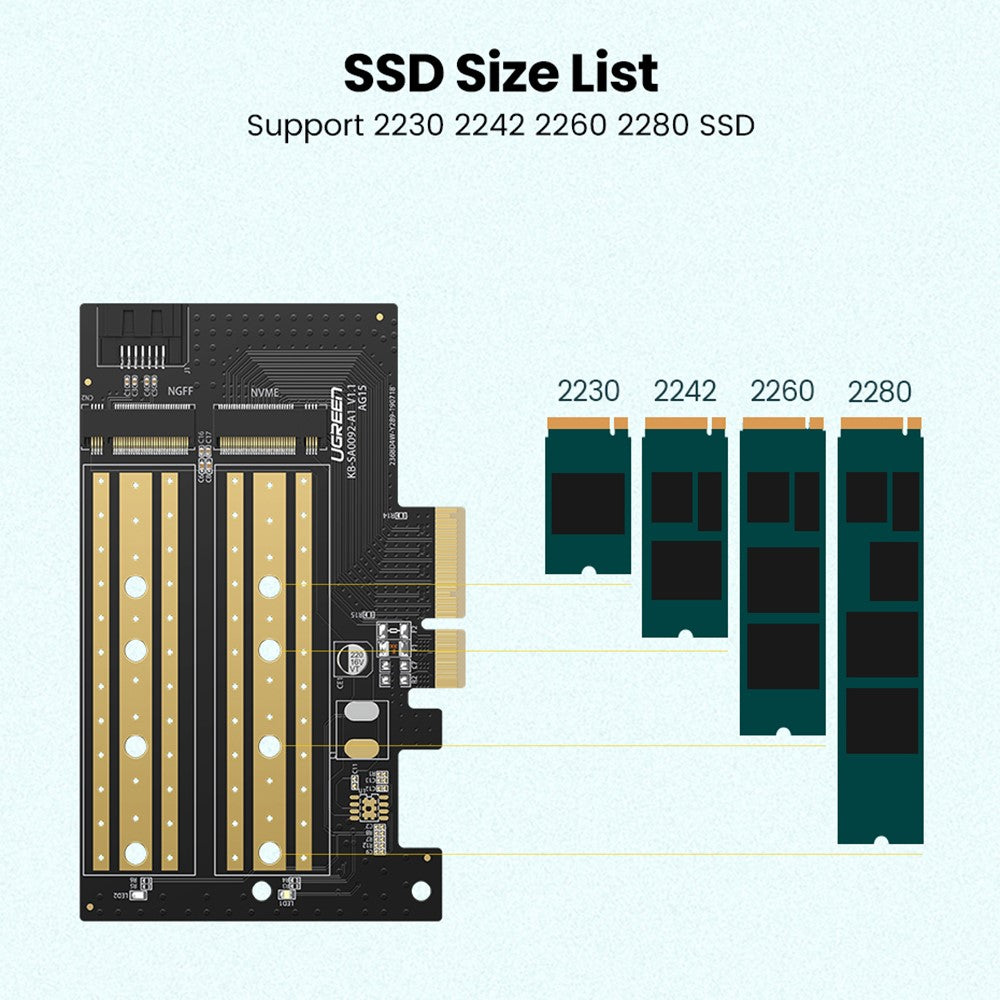 SSD-Schnittstellenadapter UGREEN CM302 (70504), NVMe M.2 / SATA - PCIe 3.0 X4