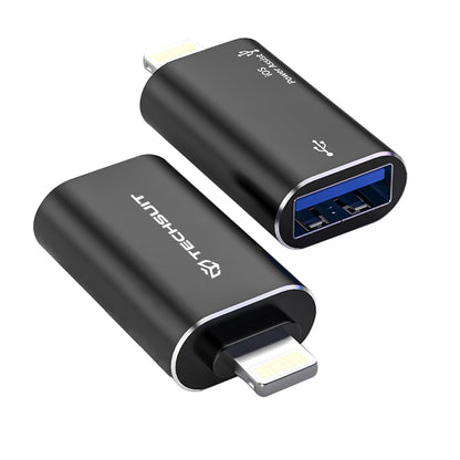 OTG-Adapter Lightning - USB-A Techsuit A18 AluVoltX, Schwarz