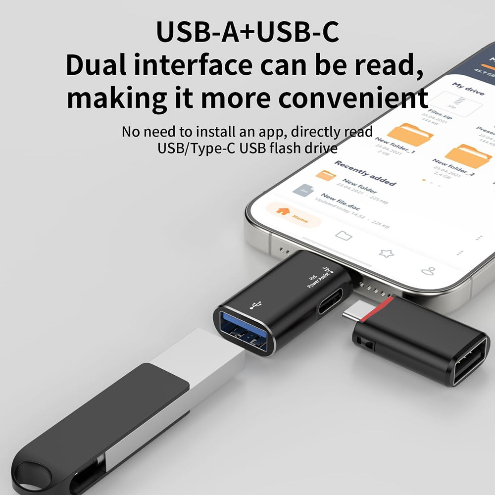 OTG-Adapter Lightning - USB-A Techsuit A18 AluVoltX, Schwarz
