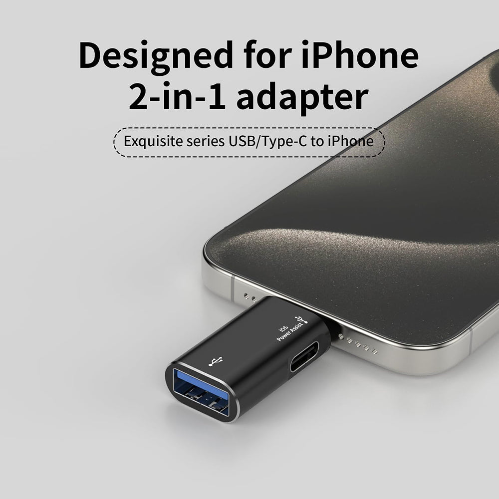 OTG-Adapter Lightning - USB-A Techsuit A18 AluVoltX, Schwarz