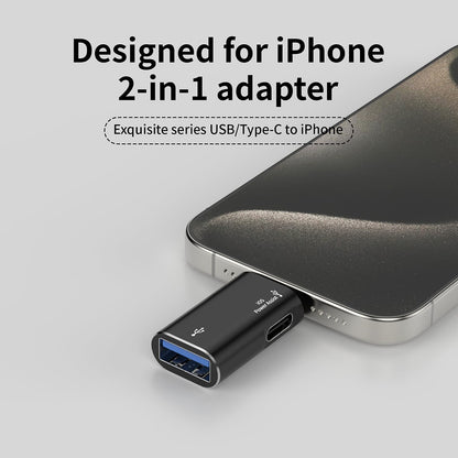 OTG-Adapter Lightning - USB-A Techsuit A18 AluVoltX, Schwarz