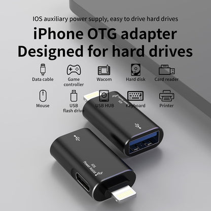 OTG-Adapter Lightning - USB-A Techsuit A18 AluVoltX, Schwarz