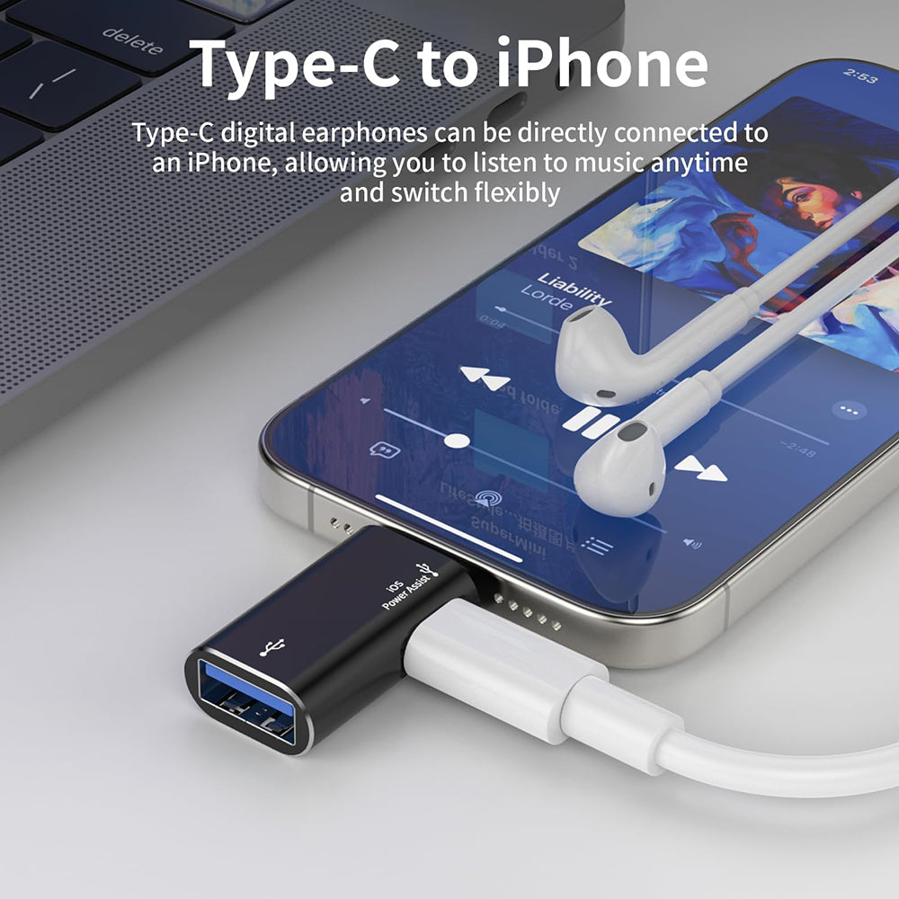 OTG-Adapter Lightning - USB-A Techsuit A18 AluVoltX, Schwarz