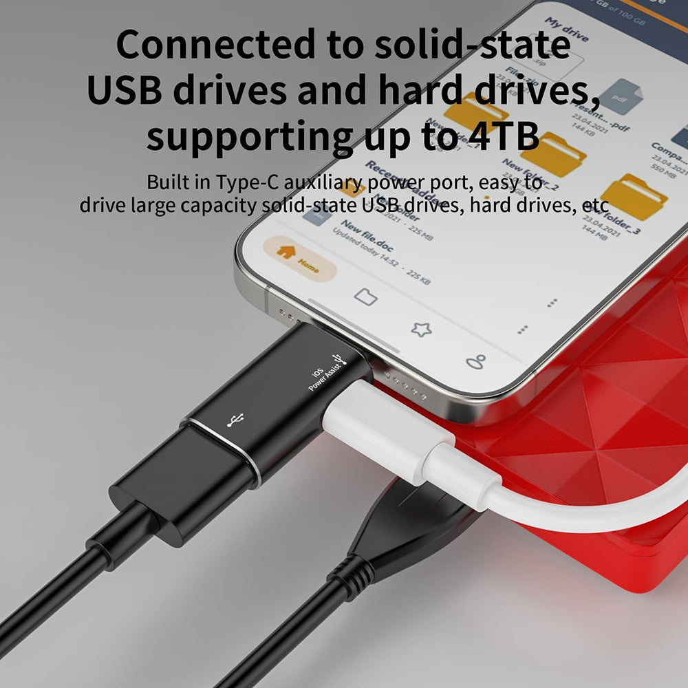 OTG-Adapter Lightning - USB-A Techsuit A18 AluVoltX, Schwarz