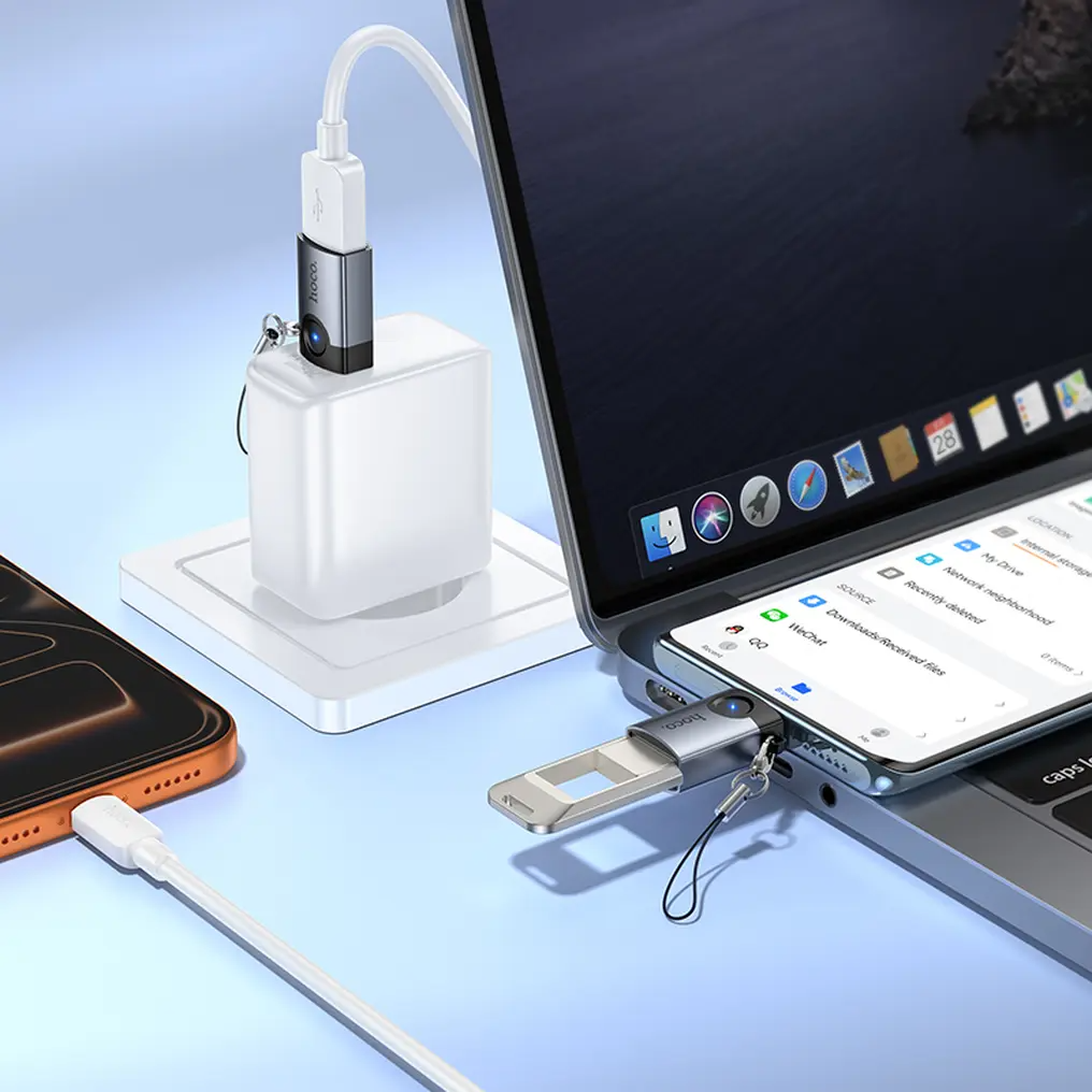 OTG-Adapter USB-C - USB-A HOCO UA46C, Grau