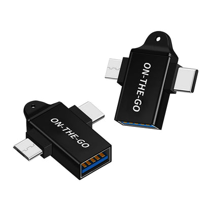 OTG-Adapter microUSB / USB-C - USB-A Techsuit A15 AluCoreX, Schwarz