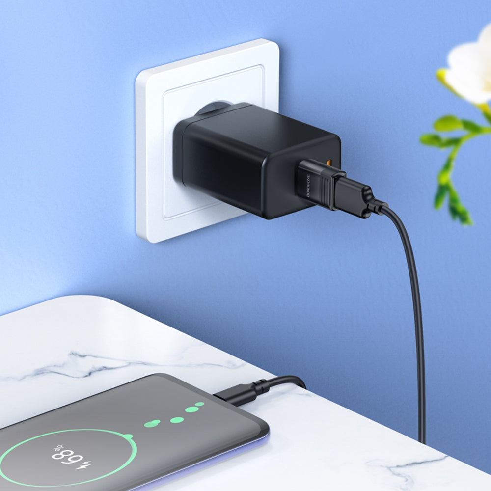 OTG USB-C - USB-A Adapter Borofone BV18, Schwarz