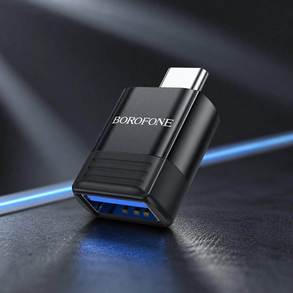 OTG USB-C - USB-A Adapter Borofone BV18, Schwarz