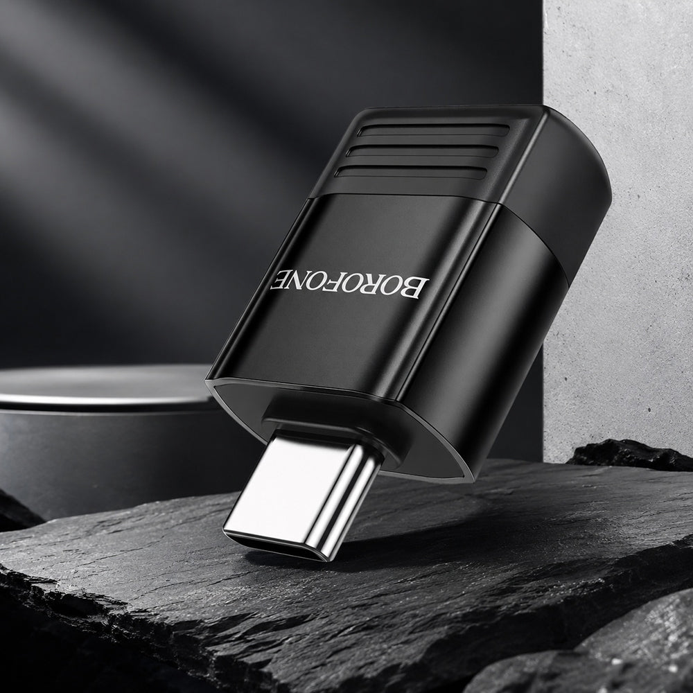OTG USB-C - USB-A Adapter Borofone BV18, Schwarz