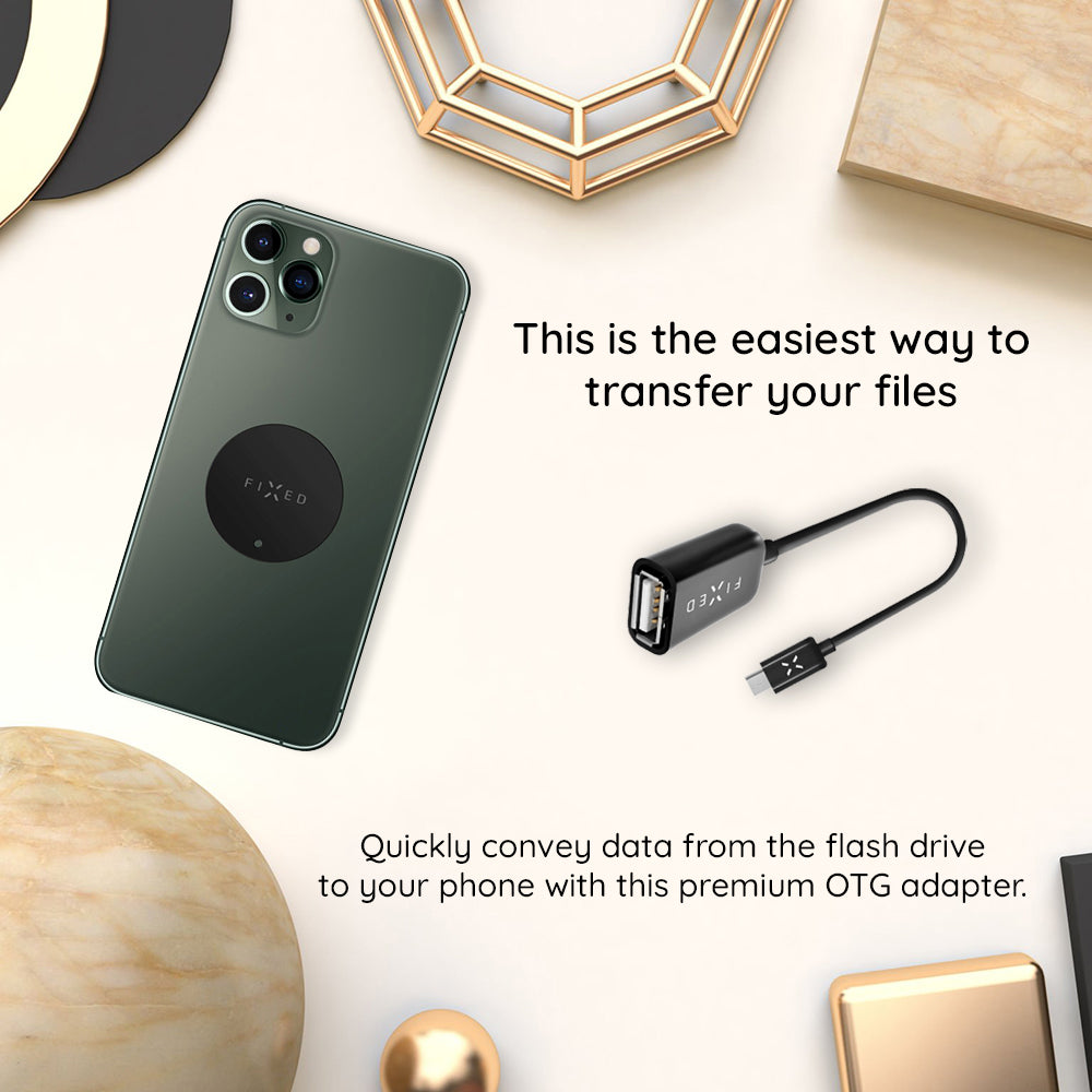 OTG Adapter USB-C - USB-A Fixed, Schwarz