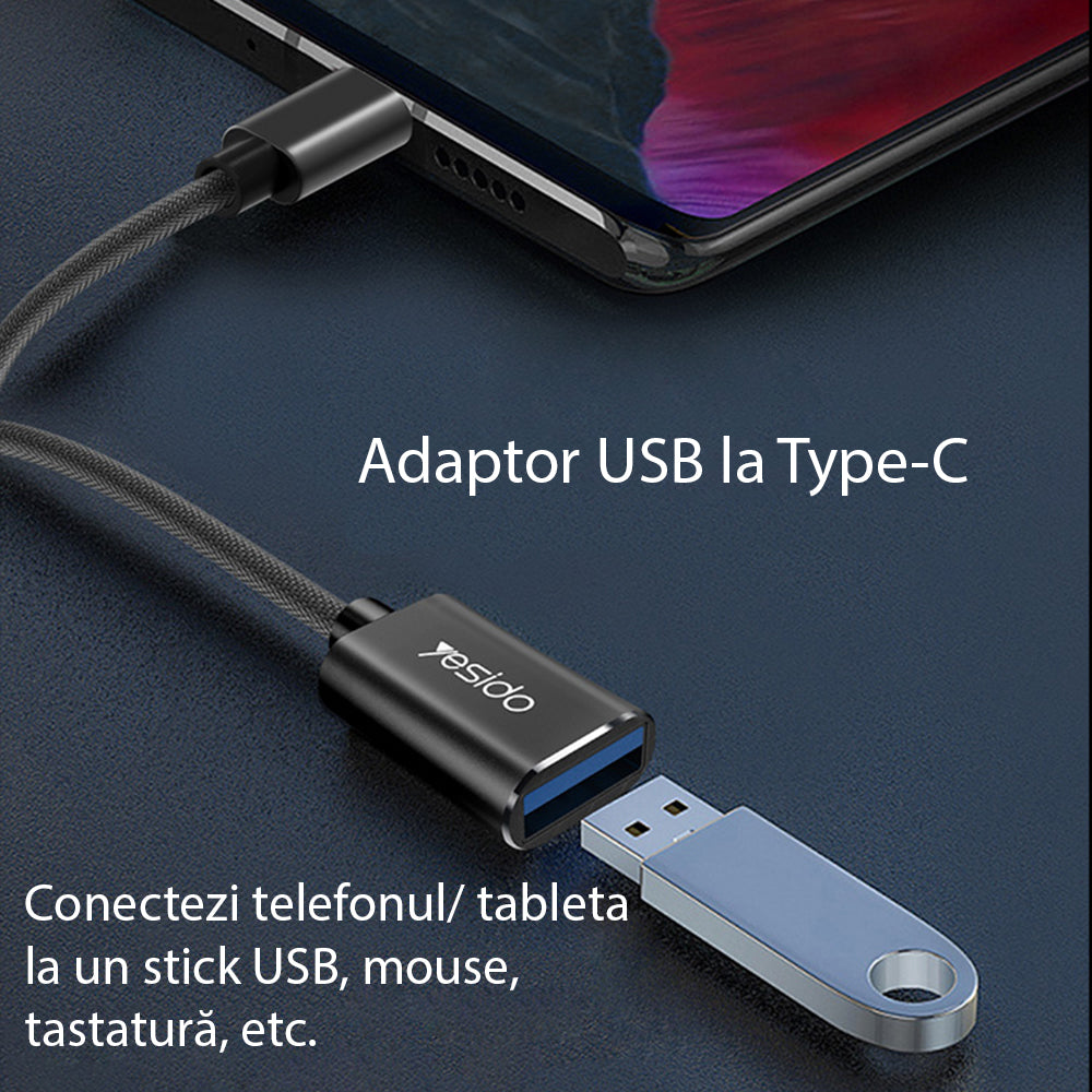 OTG Adapter USB-C - USB-A Yesido GS01, Schwarz