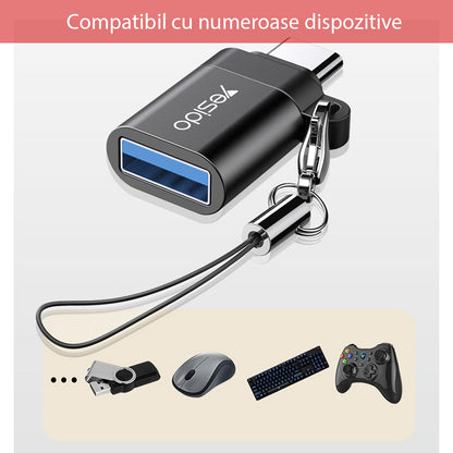 OTG Adapter USB-C - USB-A Yesido GS06, Schwarz