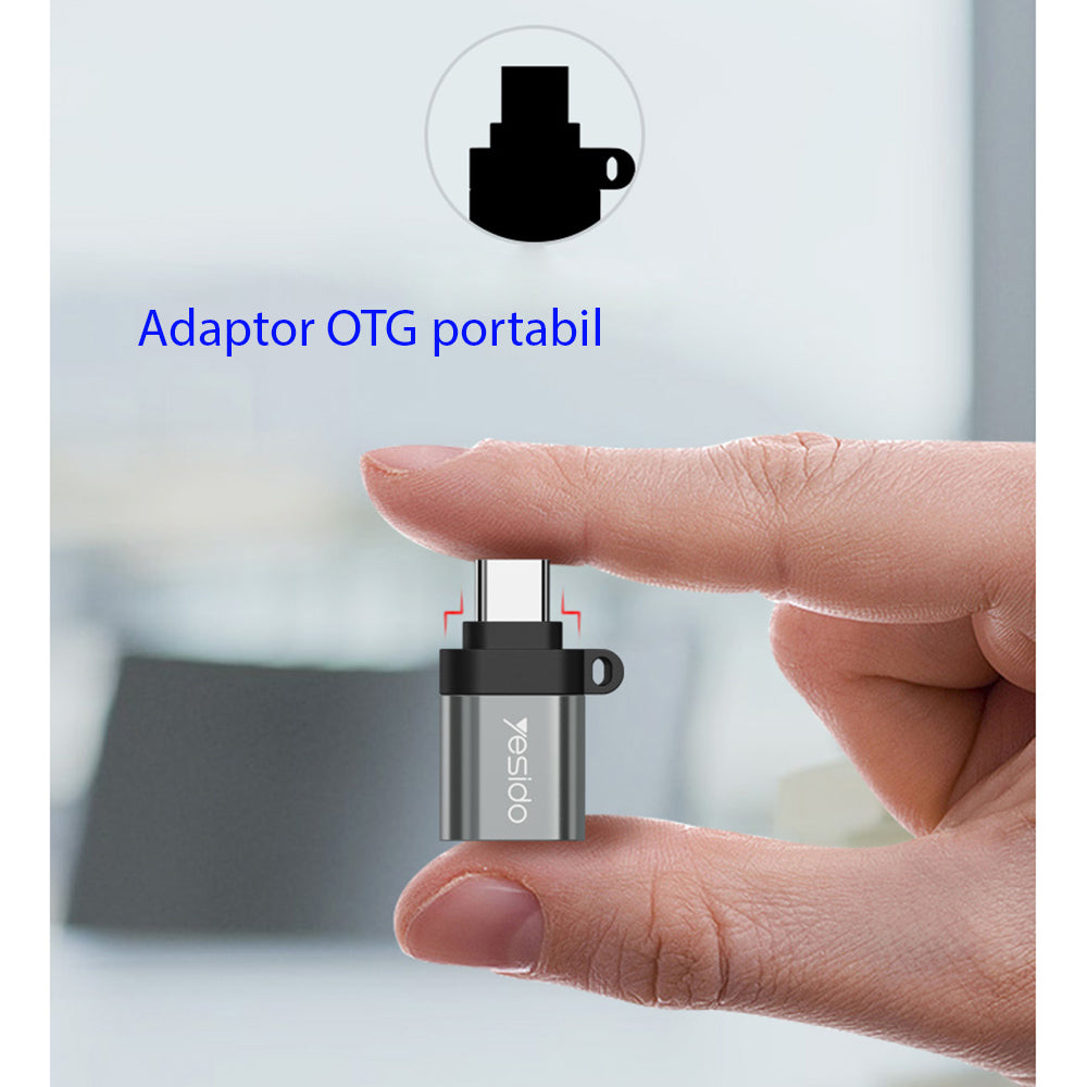 OTG Adapter USB-C - USB-A Yesido GS06, Schwarz