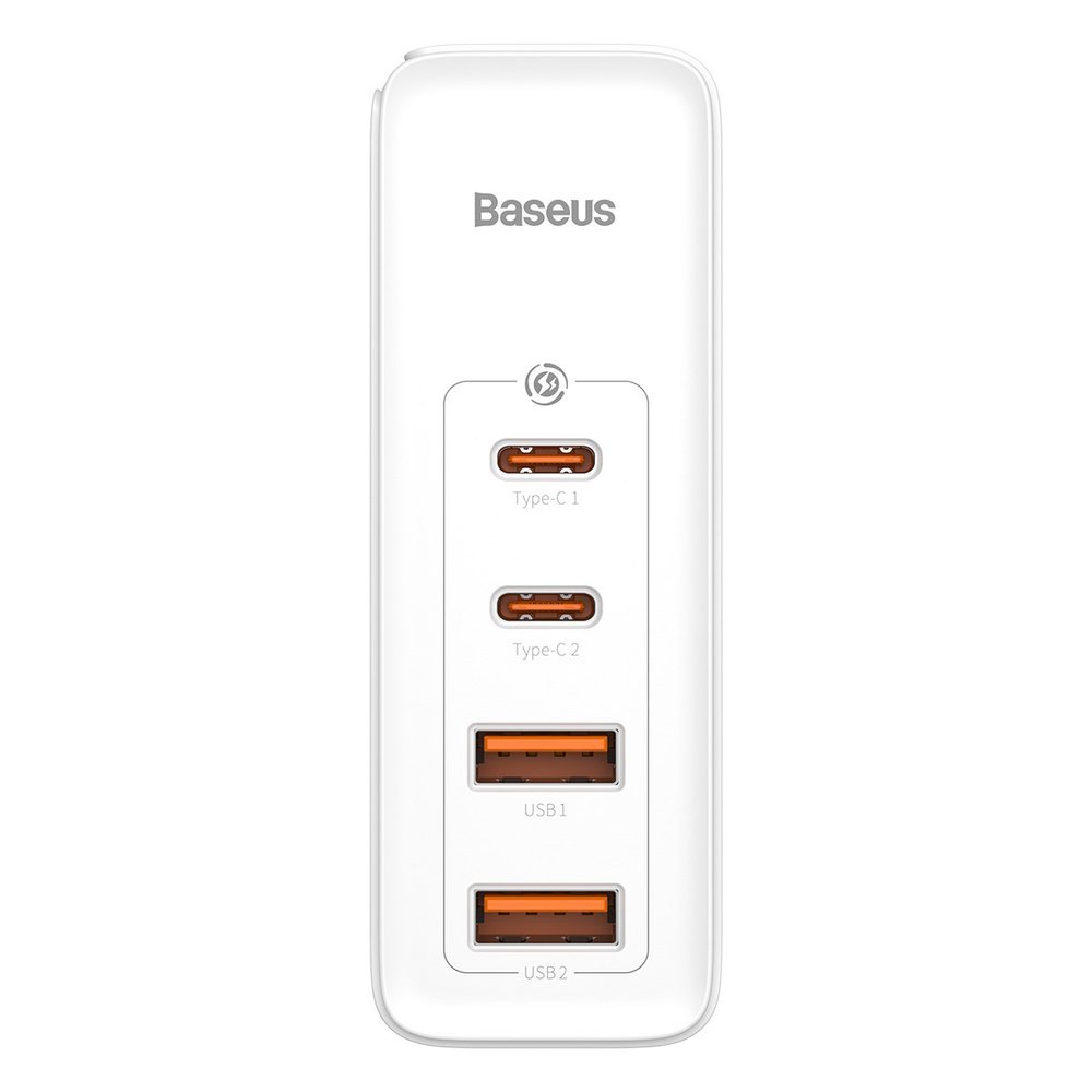 Baseus GaN2 Pro Network Charger, 100W, 3A, 2 x USB-A - 2 x USB-C, White CCGAN2P-L02