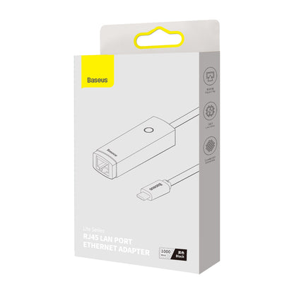 Baseus Lite Netzwerkadapter, USB-C – RJ45, Schwarz WKQX000301