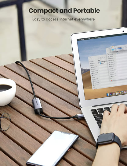 UGREEN CM209 Netzwerkkarte, RJ45, USB, Grau