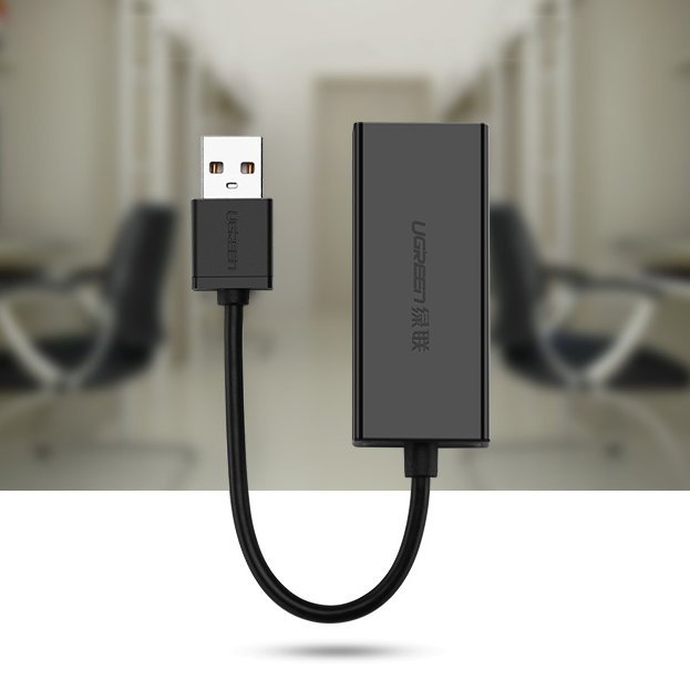 UGREEN CR110 Netzwerkkarte, RJ45, USB, Schwarz