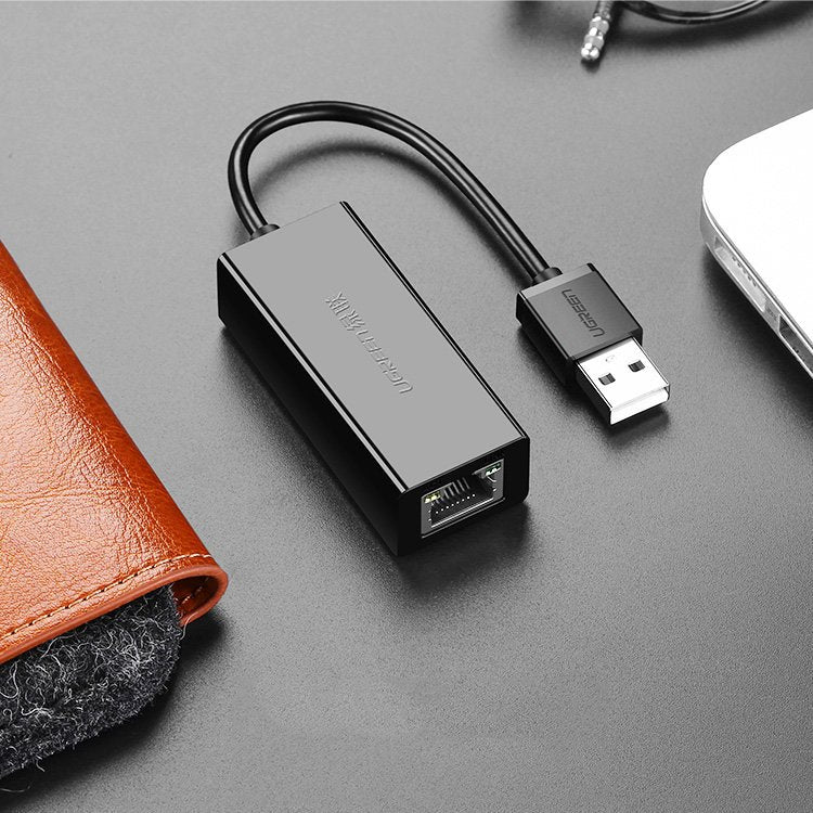 UGREEN CR110 Netzwerkkarte, RJ45, USB, Schwarz