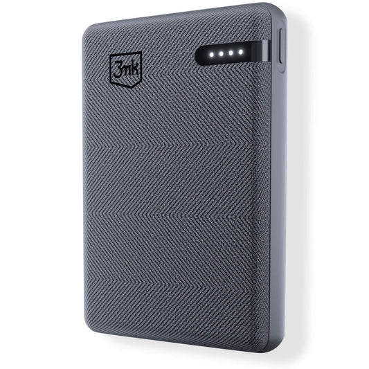 3MK Pocket External Battery, 5000mAh, 12W, 1 x USB-C, Gray